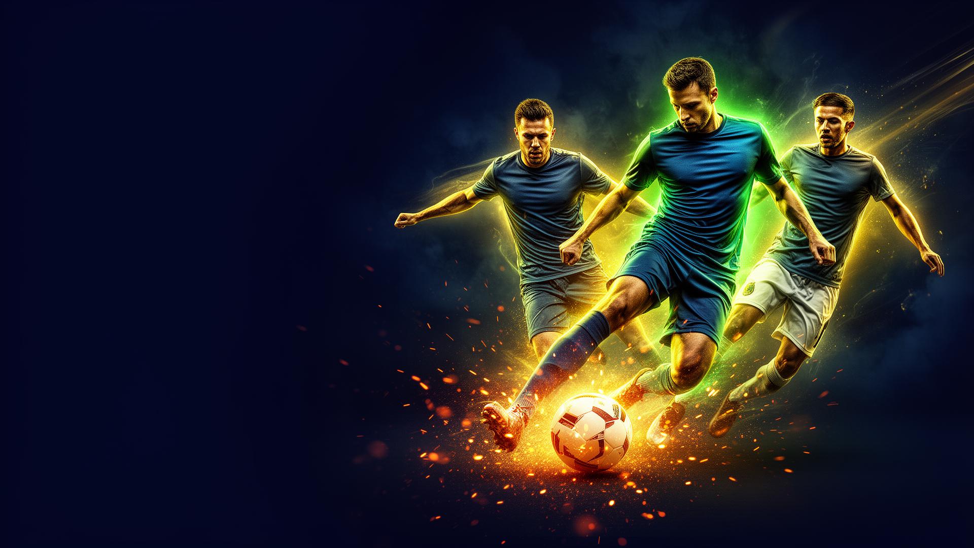 Joueurs de football en action